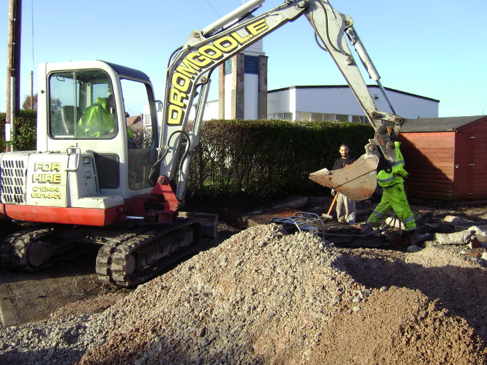 Digger for driveway.